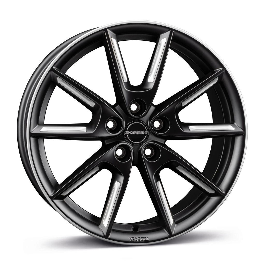 BORBET LX18 BLACK MATT SILV SPOKE RIM 8x18 5/112 ET40 CB66.6