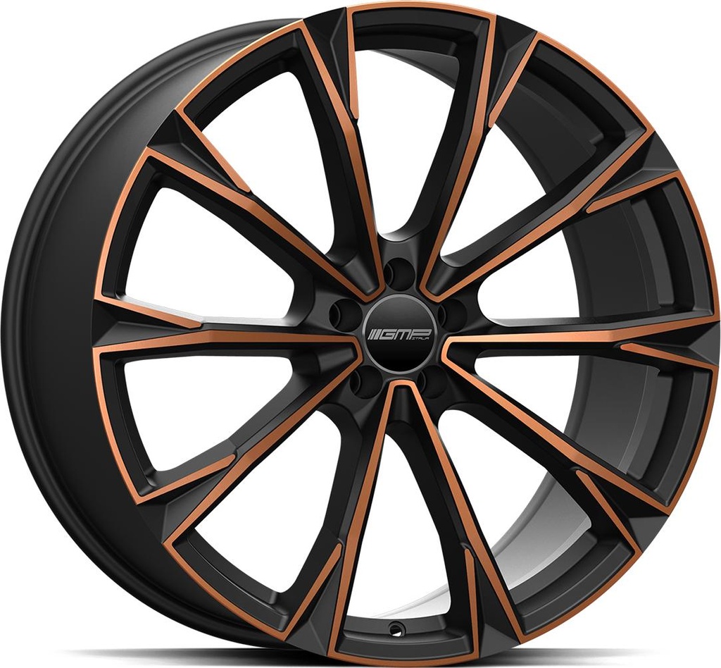 GMP TOTALE SATIN BLACK BRONZE ORANGE 11.5x22 5/130 ET61 CB71.6