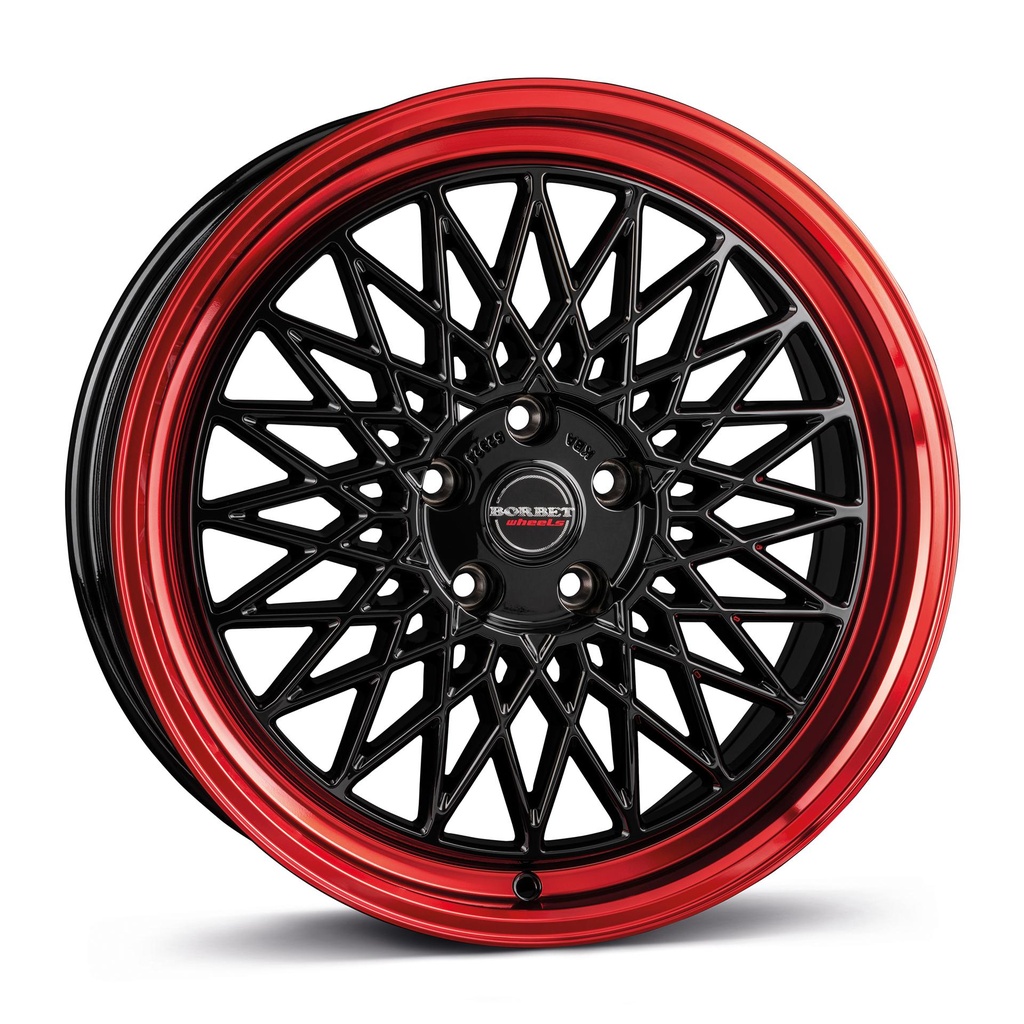 BORBET B BLACK RIM RED 7x17 4/100 ET30 CB64