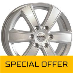 MEGA WHEELS HERCULES 6 SILVER 6.5x15 6/139.7 ET27 CB106.1