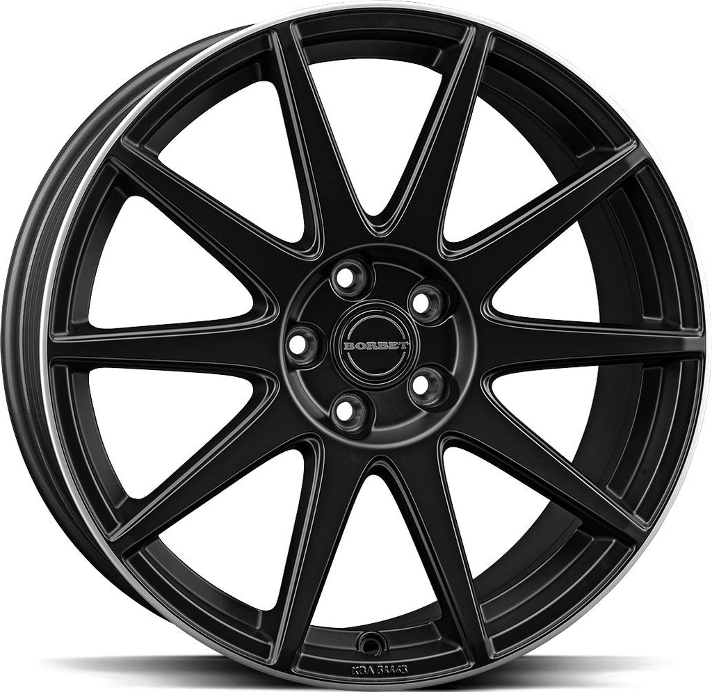 BORBET GTX BLACK MATT RIM SILV 8x19 5/114.3 ET53 CB72.5