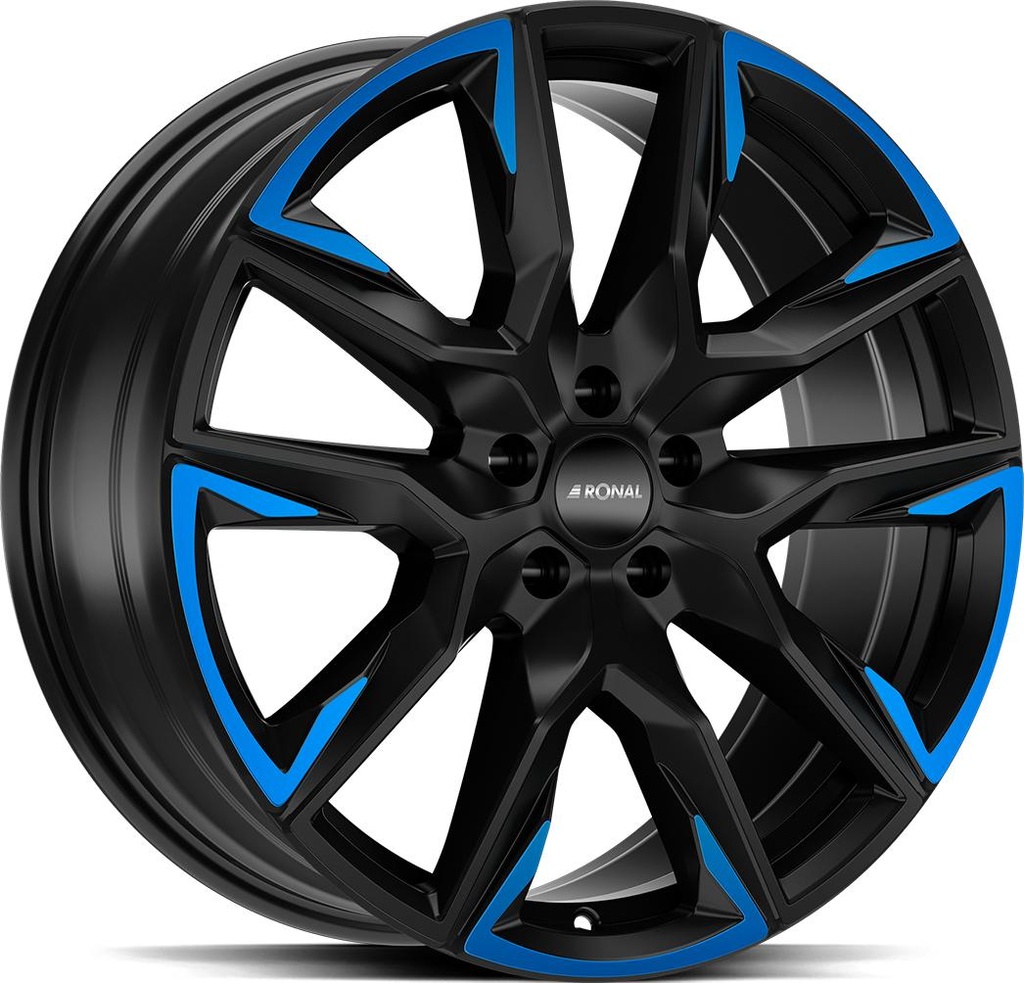RONAL R71 JET BLACK MATT BLUE TINTED MAT 10.5x21 5/112 ET43 CB66.5