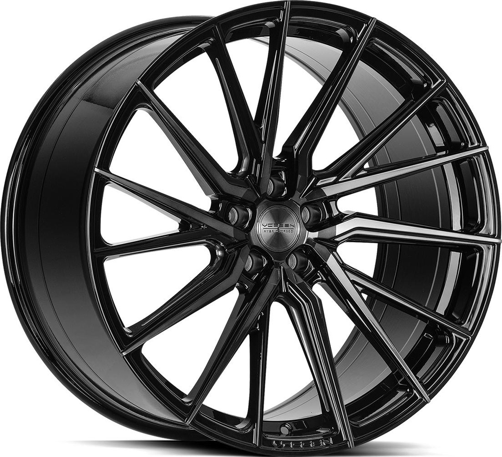 VOSSEN HF4T DOUBLE TINTED GLOSS BLACK 10.5x21 5/112 ET30 CB66.6